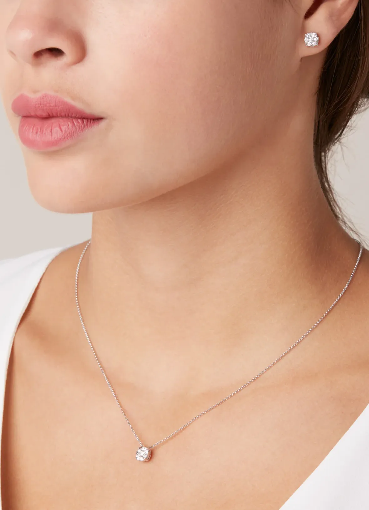 Diamond Point Witgouden Colliers|Diamanten Colliers<Witgouden hanger met collier, 0.29 ct diamant, Enchanted