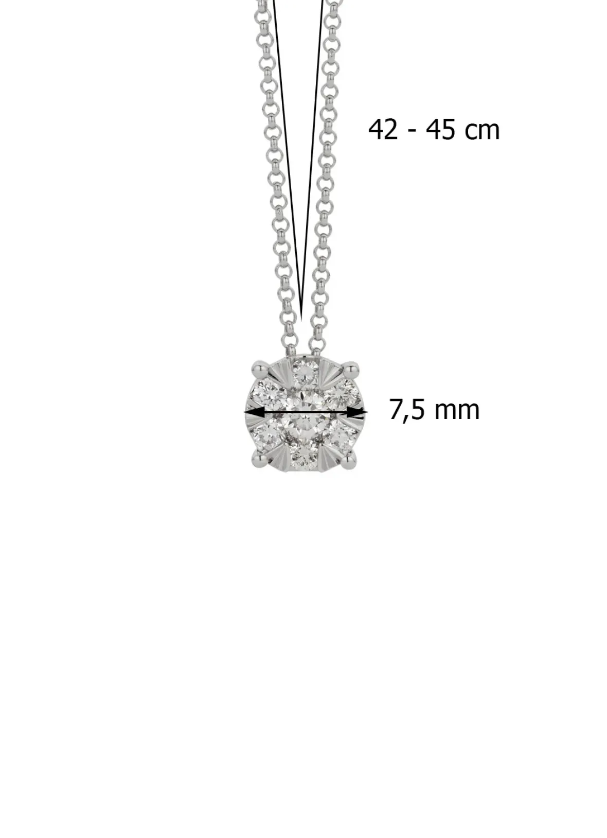 Diamond Point Witgouden Colliers|Diamanten Colliers<Witgouden hanger met collier, 0.46 ct diamant, Enchanted