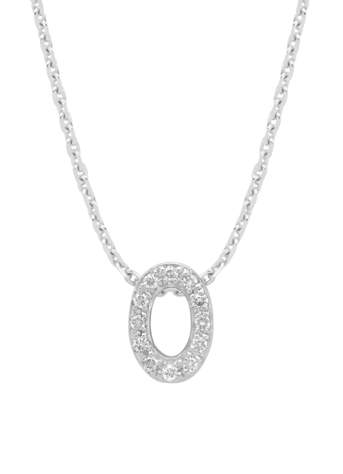 Diamond Point Letter Hangers|Losse Hangers<Witgouden hanger O, 0.05 ct diamant, Alphabet