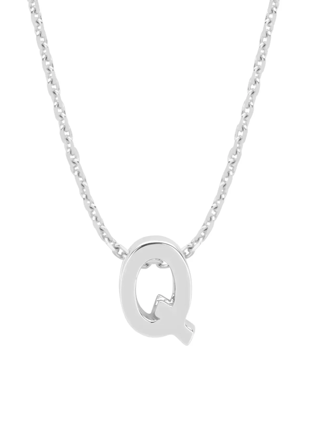 Diamond Point Letter Hangers|Losse Hangers<Witgouden hanger Q, Alphabet
