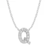 Diamond Point Letter Hangers|Losse Hangers<Witgouden hanger Q, 0.05 ct diamant, Alphabet
