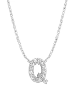 Diamond Point Letter Hangers|Losse Hangers<Witgouden hanger Q, 0.05 ct diamant, Alphabet