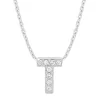 Diamond Point Letter Hangers|Losse Hangers<Witgouden hanger T, 0.04 ct diamant, Alphabet