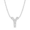 Diamond Point Letter Hangers|Losse Hangers<Witgouden hanger Y, 0.03 ct diamant, Alphabet