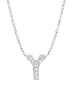 Diamond Point Letter Hangers|Losse Hangers<Witgouden hanger Y, 0.03 ct diamant, Alphabet