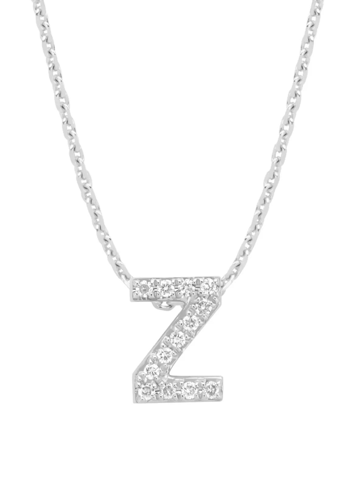 Diamond Point Letter Hangers|Losse Hangers<Witgouden hanger Z, 0.05 ct diamant, Alphabet