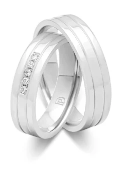 Diamond Point Witgouden Ringen|Trouwringen Voor Mannen<Witgouden 18 kt trouwring, Wedding