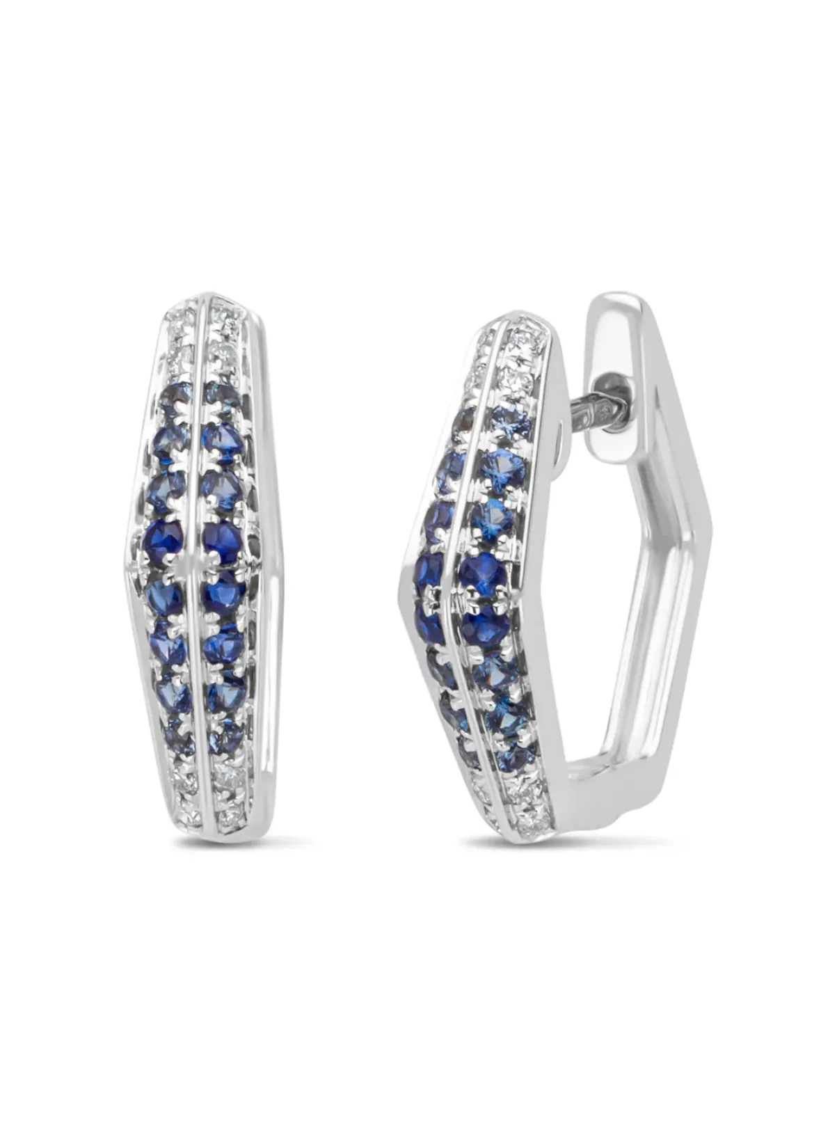 Diamond Point Witgouden Oorsieraden|Oorsieraden Met Kleurstenen<Witgouden oorsieraden, 0.30 ct blauwe saffier, Ensemble