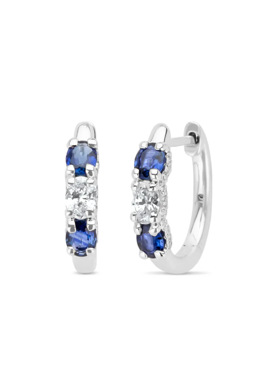 Diamond Point Witgouden Oorsieraden|Oorsieraden Met Kleurstenen<Witgouden oorsieraden, 0.68 ct blauwe saffier, Majestic