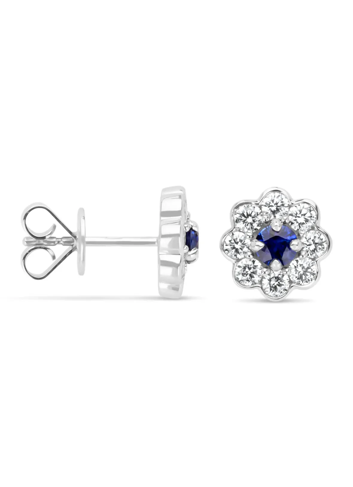 Diamond Point Witgouden Oorsieraden|Oorsieraden Met Kleurstenen<Witgouden oorsieraden, 0.40 ct blauwe saffier, Majestic