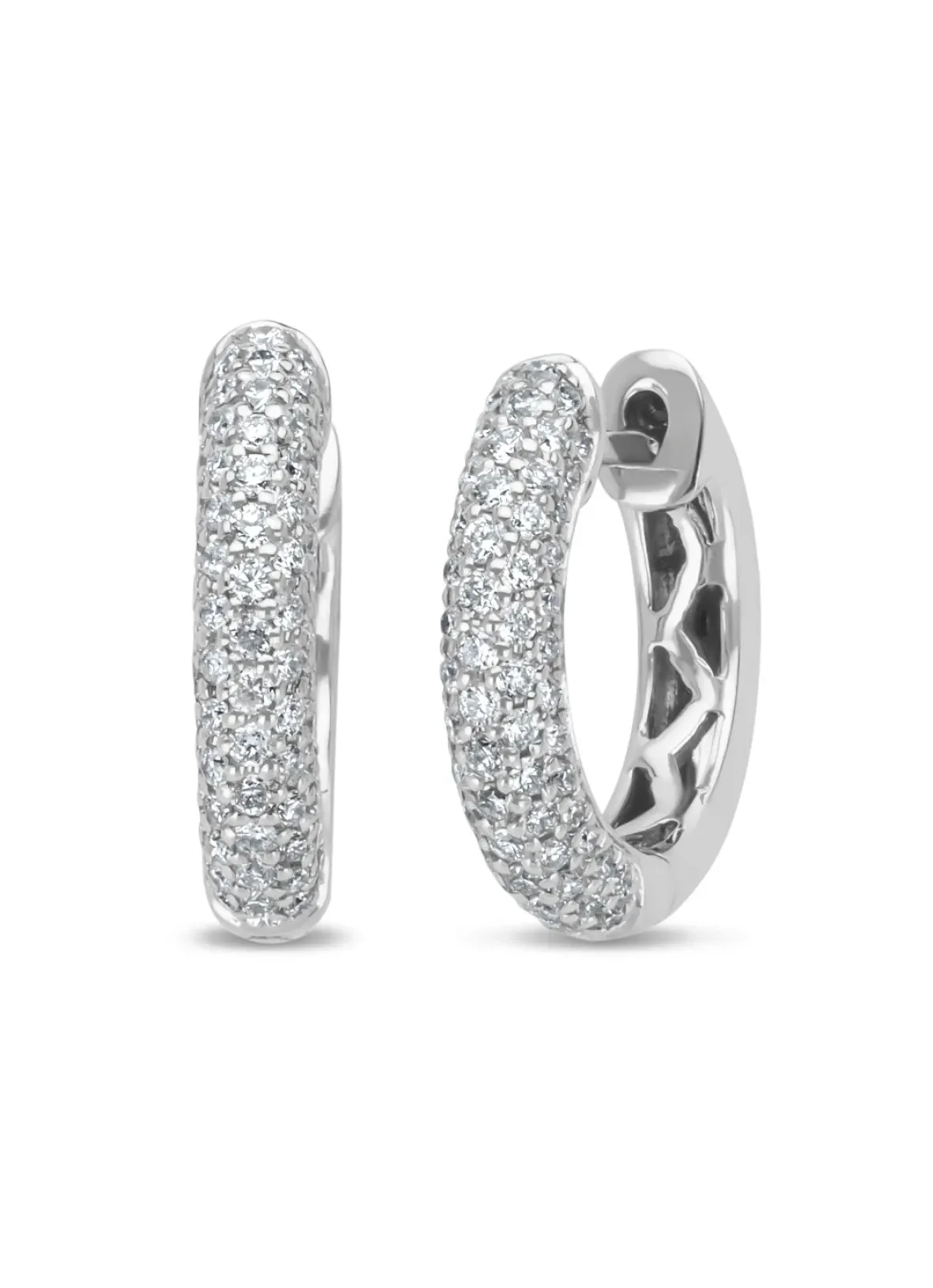 Diamond Point Witgouden Oorsieraden|Diamanten Oorsieraden<Witgouden oorsieraden, 0.51 ct diamant, Caviar