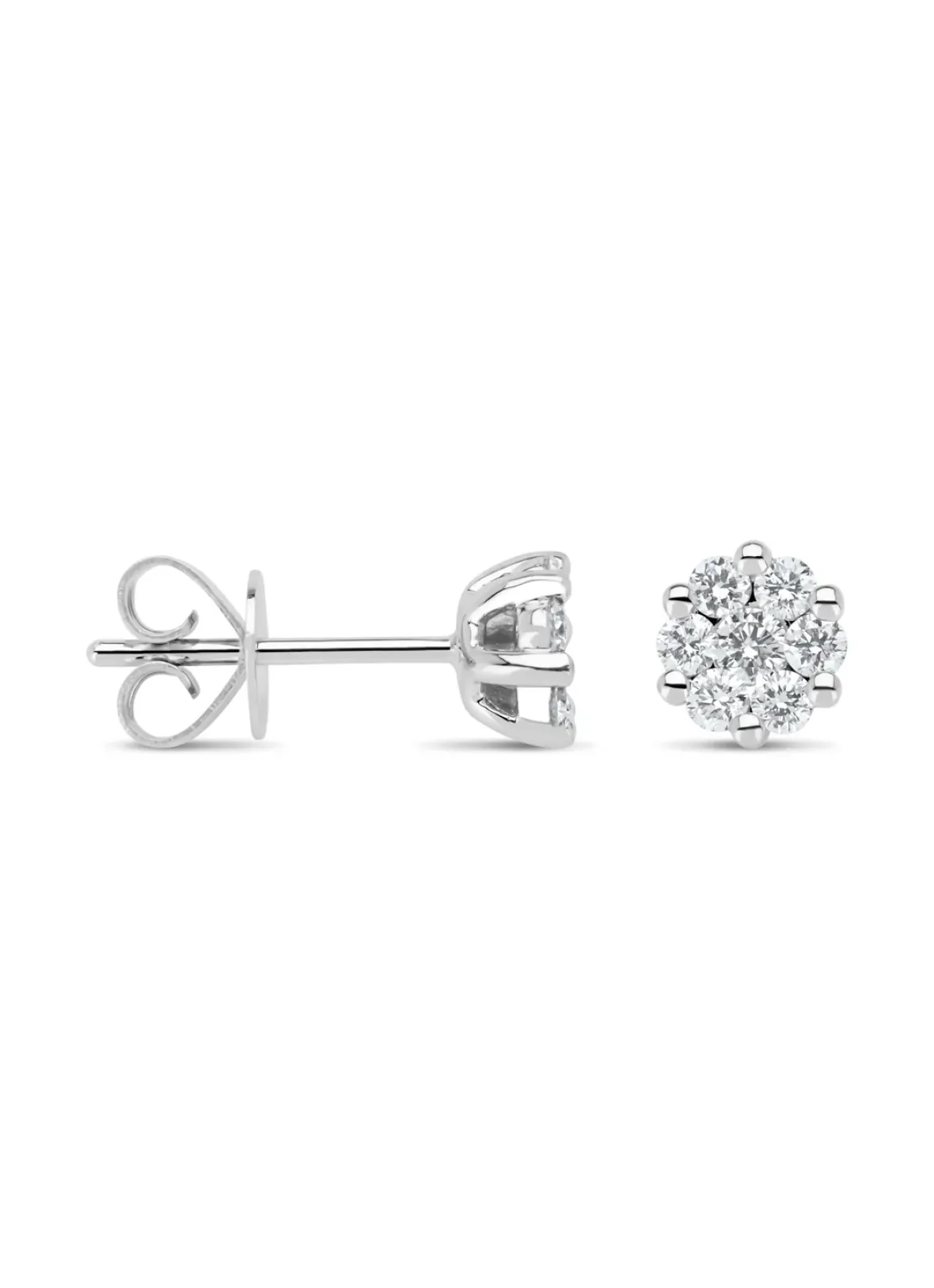 Diamond Point Witgouden Oorsieraden|Diamanten Oorsieraden<Witgouden oorsieraden, 0.52 ct diamant, Caviar
