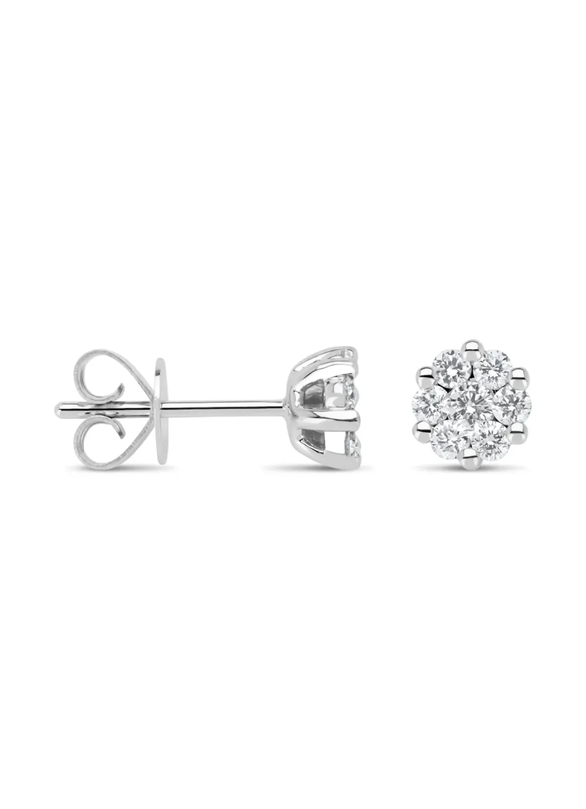 Diamond Point Witgouden Oorsieraden|Diamanten Oorsieraden<Witgouden oorsieraden, 0.52 ct diamant, Caviar