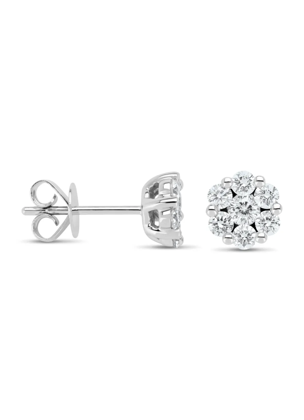 Diamond Point Witgouden Oorsieraden|Diamanten Oorsieraden<Witgouden oorsieraden, 0.94 ct diamant, Caviar