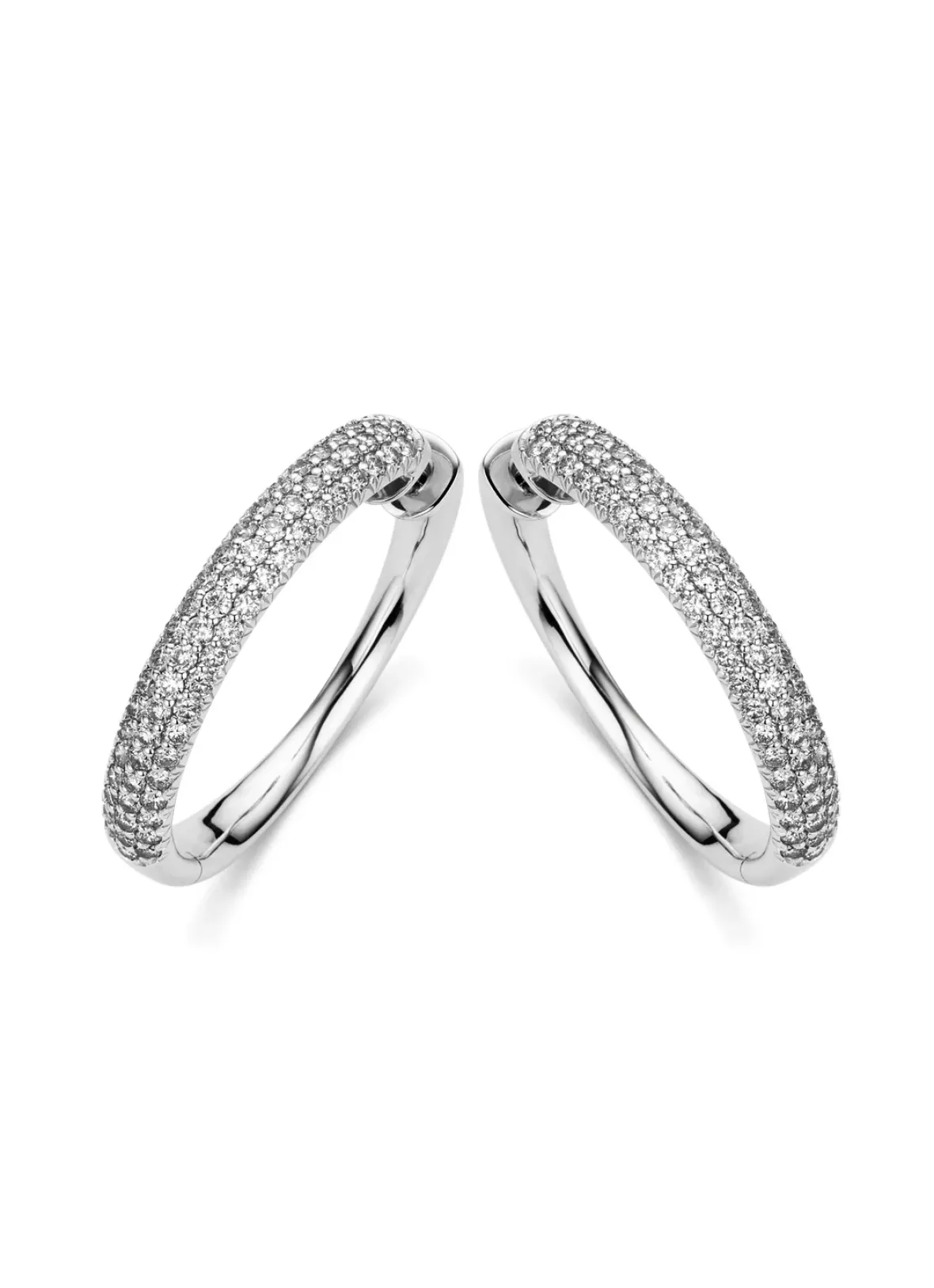 Diamond Point Witgouden Oorsieraden|Diamanten Oorsieraden<Witgouden oorsieraden, 1.94 ct diamant, Caviar