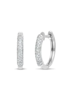 Diamond Point Witgouden Oorsieraden|Diamanten Oorsieraden<Witgouden oorsieraden, 0.17 ct diamant, Caviar