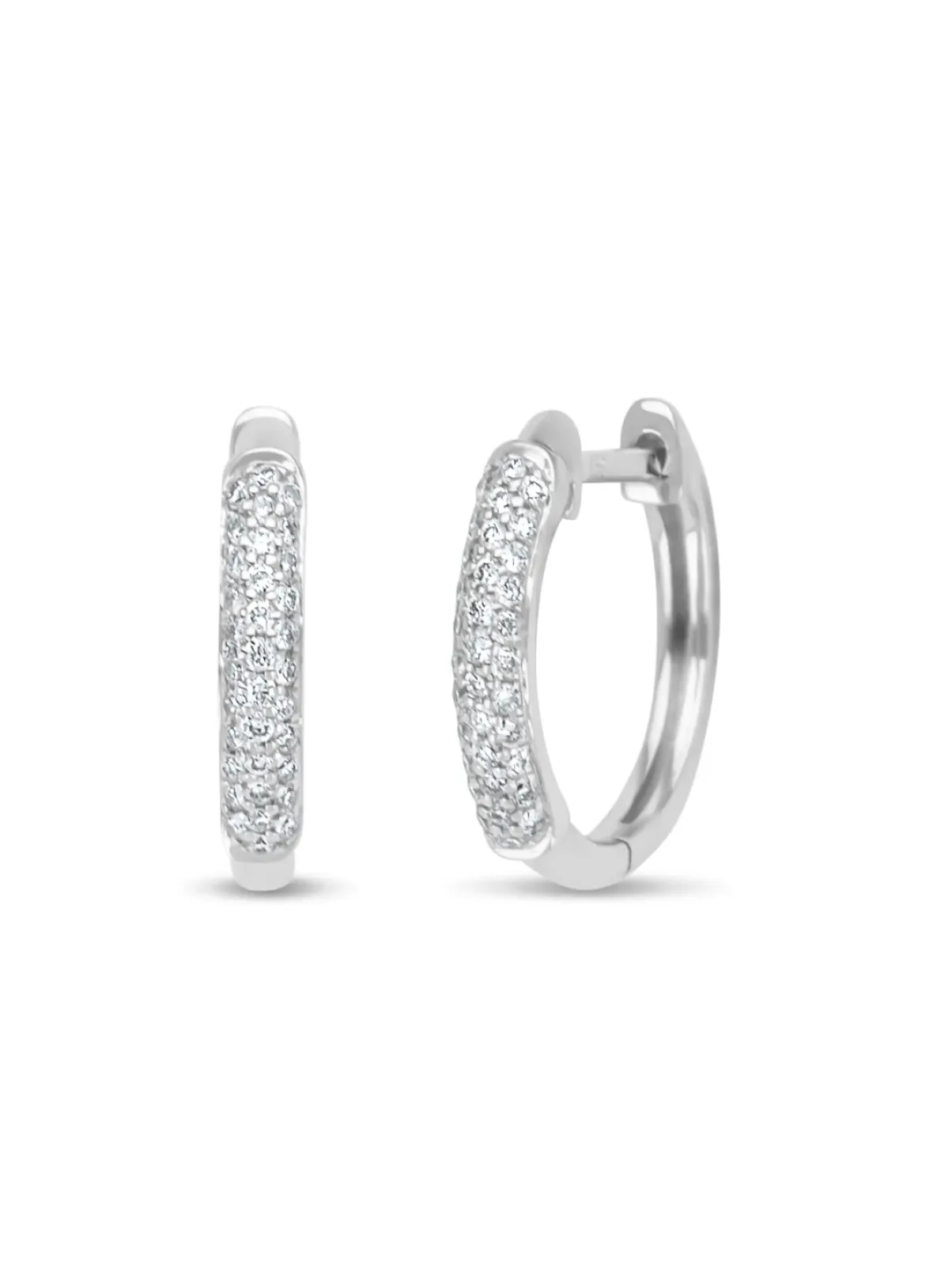 Diamond Point Witgouden Oorsieraden|Diamanten Oorsieraden<Witgouden oorsieraden, 0.17 ct diamant, Caviar