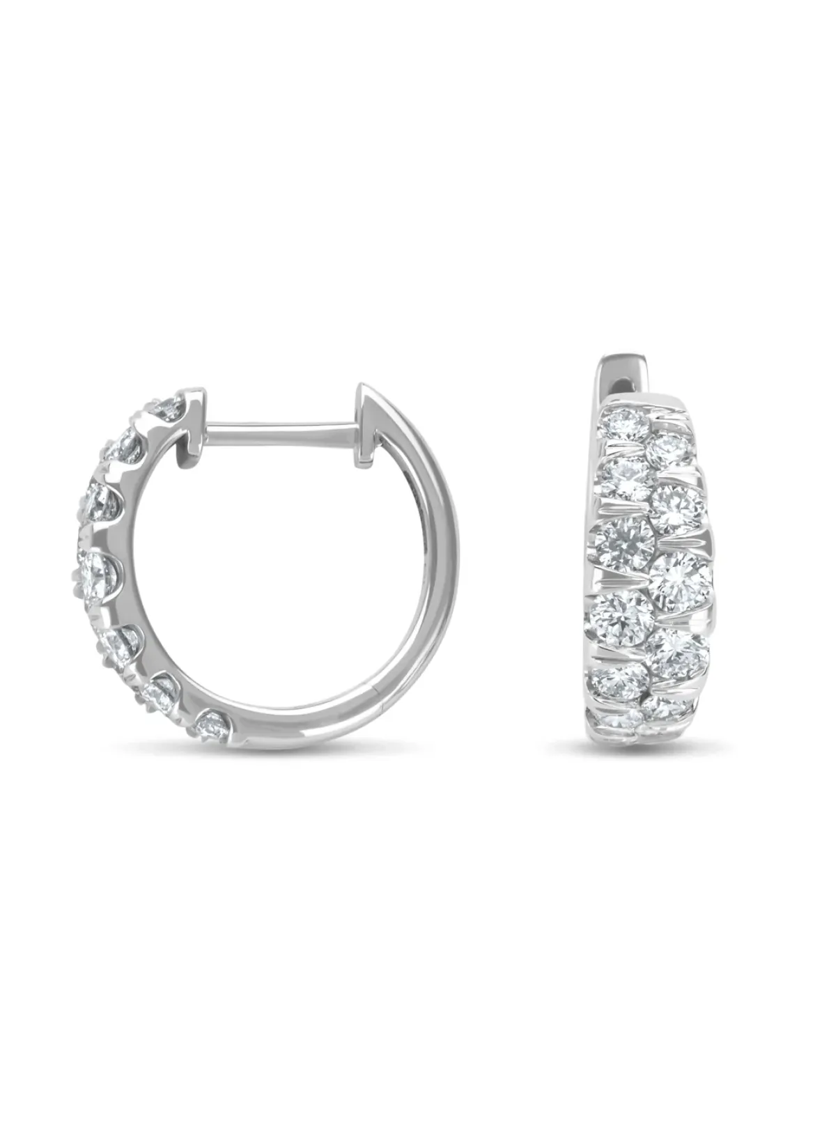 Diamond Point Witgouden Oorsieraden|Diamanten Oorsieraden<Witgouden oorsieraden, 0.99 ct diamant, Caviar