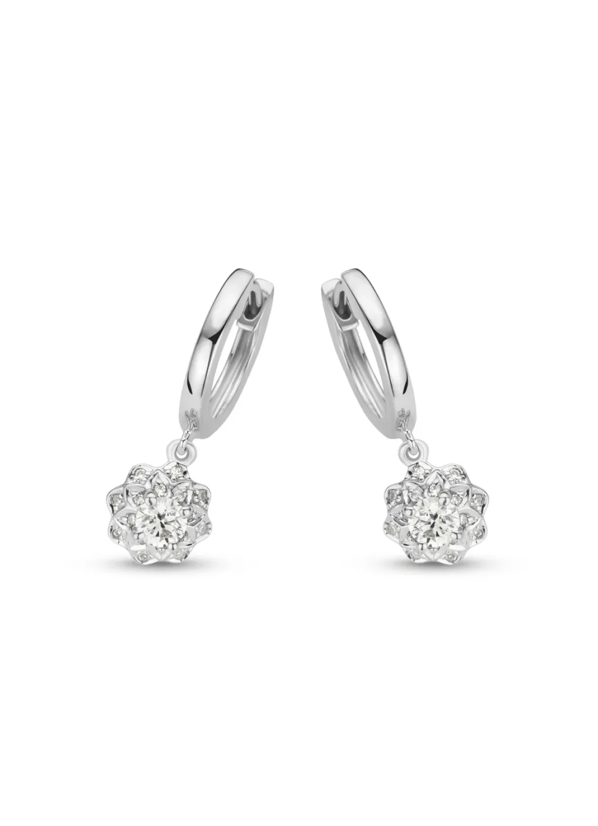 Diamond Point Witgouden Oorsieraden|Diamanten Oorsieraden<Witgouden oorsieraden, 0.36 ct diamant, Hearts & Arrows