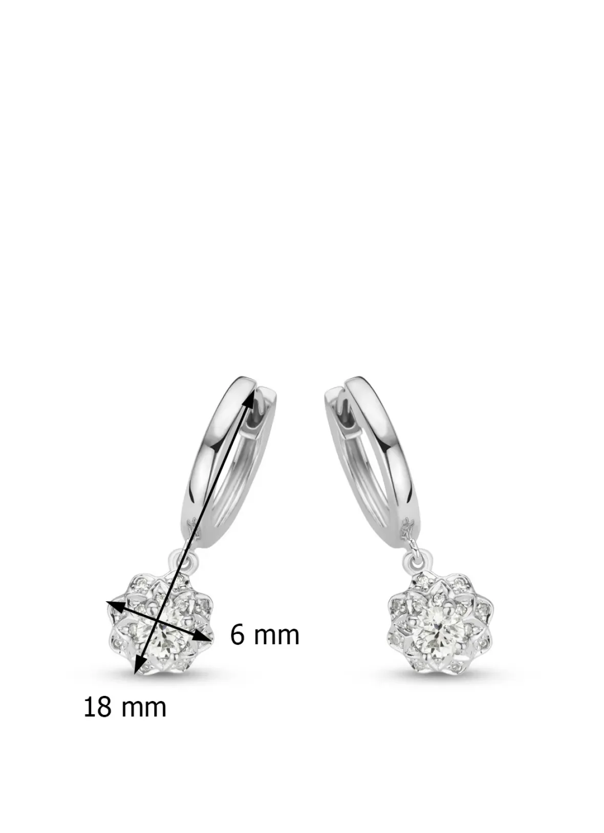 Diamond Point Witgouden Oorsieraden|Diamanten Oorsieraden<Witgouden oorsieraden, 0.36 ct diamant, Hearts & Arrows