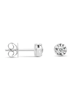 Diamond Point Witgouden Oorsieraden|Oorstekers<Witgouden oorsieraden, 0.10 ct diamant, Solitair