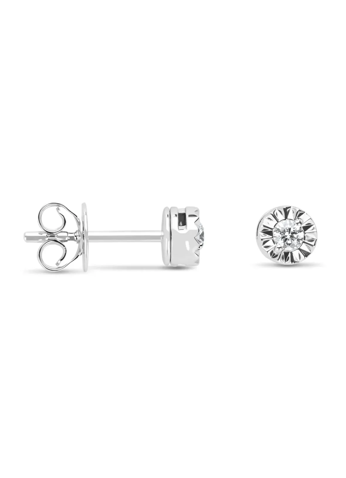 Diamond Point Witgouden Oorsieraden|Oorstekers<Witgouden oorsieraden, 0.10 ct diamant, Solitair