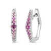 Diamond Point Witgouden Oorsieraden|Oorsieraden Met Kleurstenen<Witgouden oorsieraden, 0.22 ct roze saffier, Ensemble