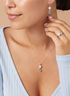 Diamond Point Witgouden Oorsieraden|Parel Oorsieraden<Witgouden oorsieraden, 2.50 ct topaas, Rivièra