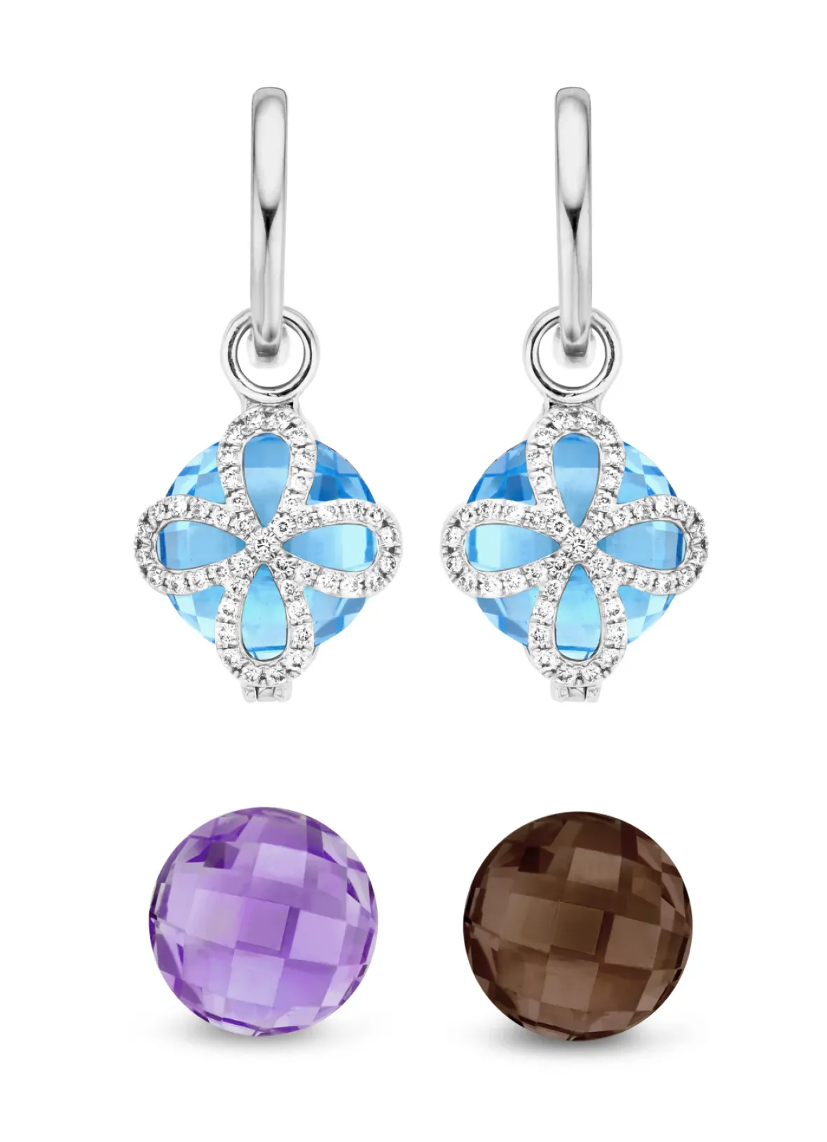 Diamond Point Witgouden Oorsieraden|Oorsieraden Met Kleurstenen<Witgouden oorsieraden, 10.70 ct topaas, Varié