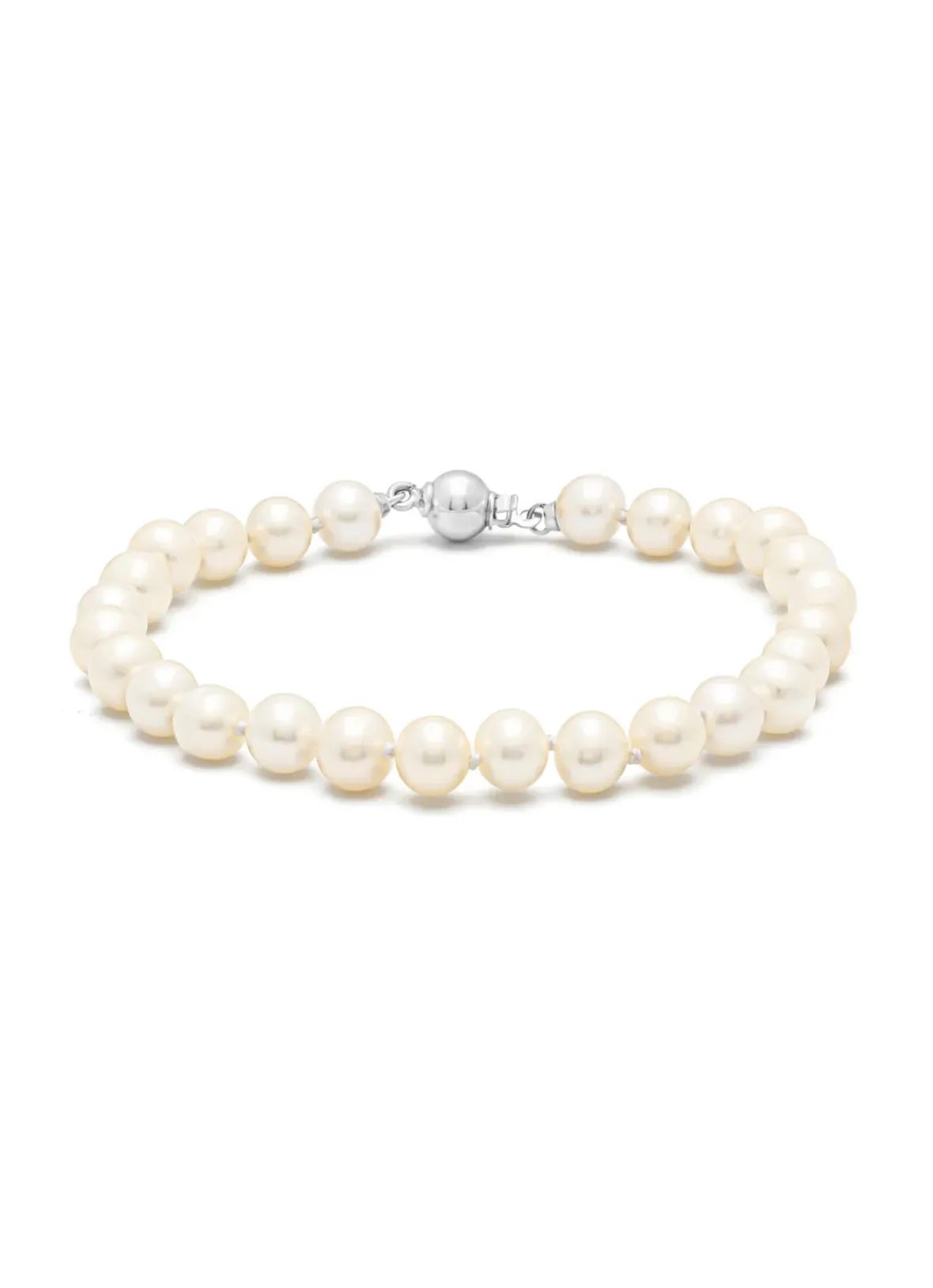 Diamond Point Witgouden Armbanden|Parel Armbanden<Witgouden parelarmband Rivièra