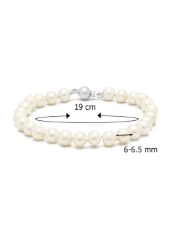 Diamond Point Witgouden Armbanden|Parel Armbanden<Witgouden parelarmband Rivièra