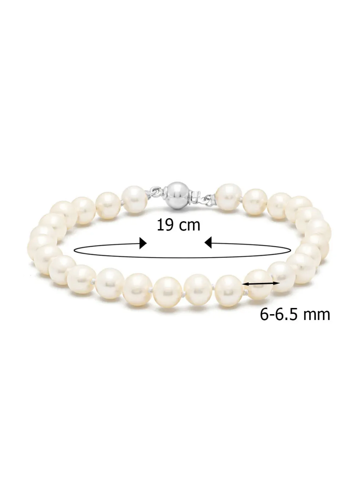 Diamond Point Witgouden Armbanden|Parel Armbanden<Witgouden parelarmband Rivièra