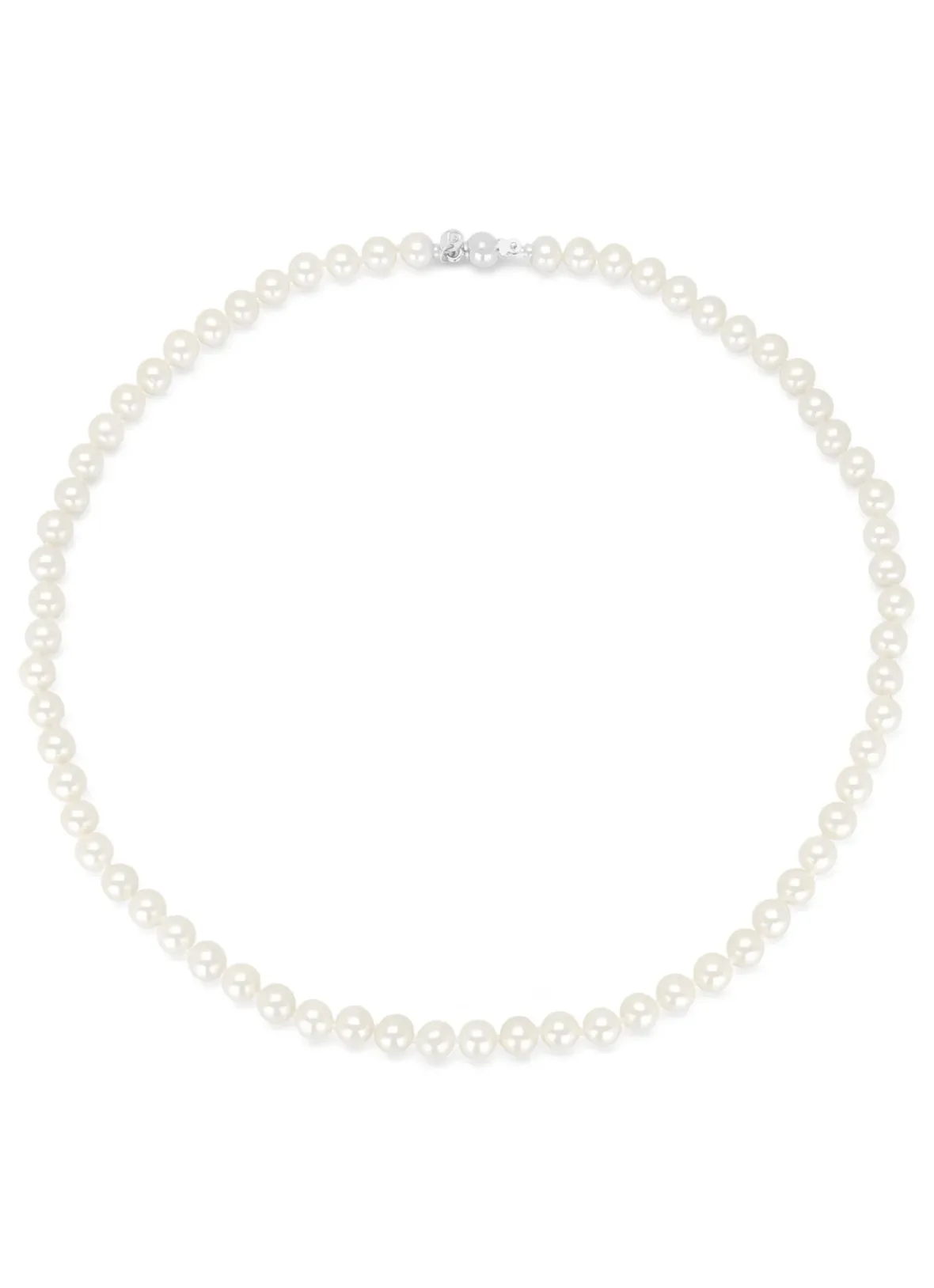 Diamond Point Witgouden Colliers|Parelkettingen<Witgouden parelketting Rivièra