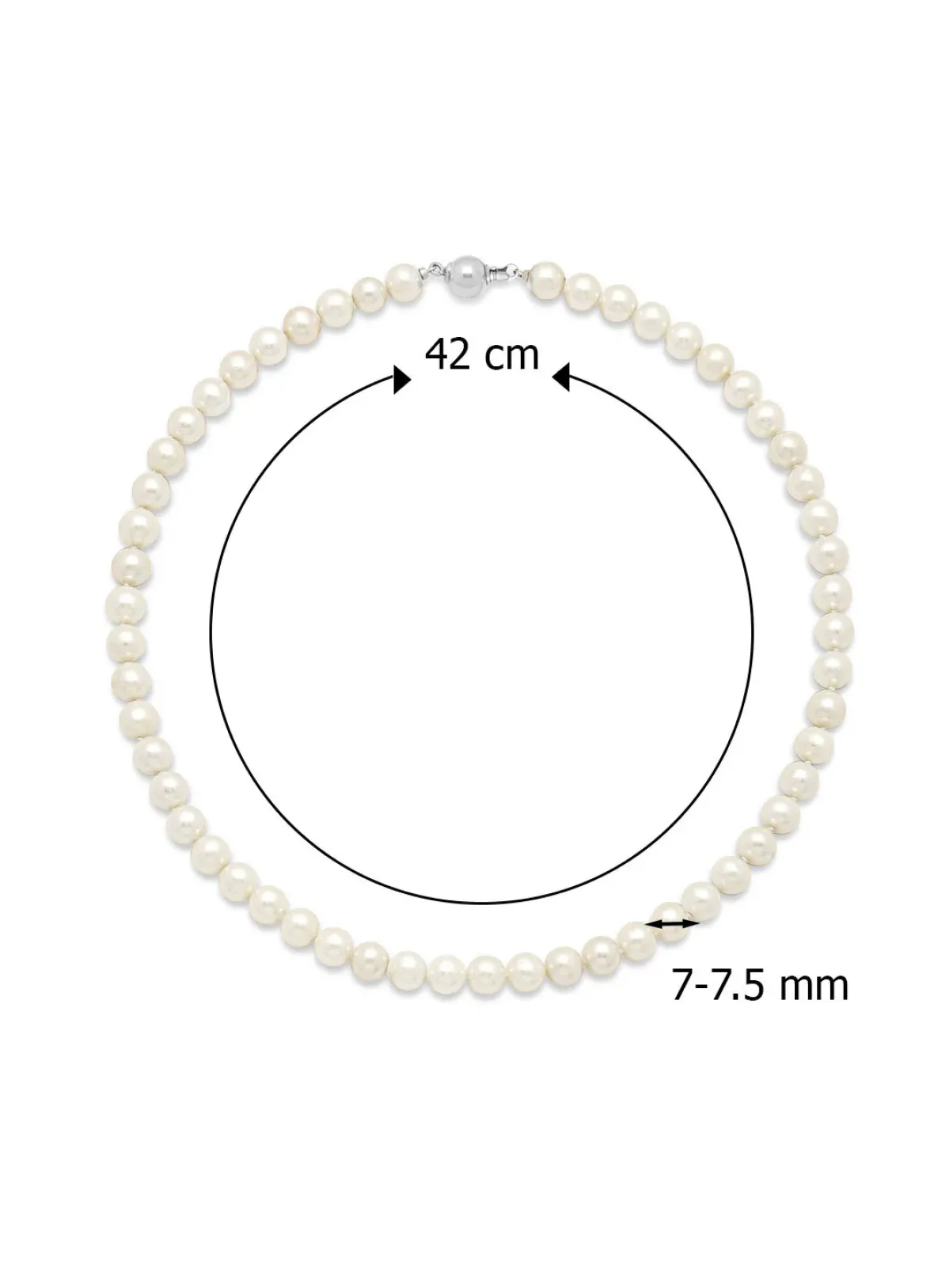 Diamond Point Witgouden Colliers|Parelkettingen<Witgouden parelketting Rivièra