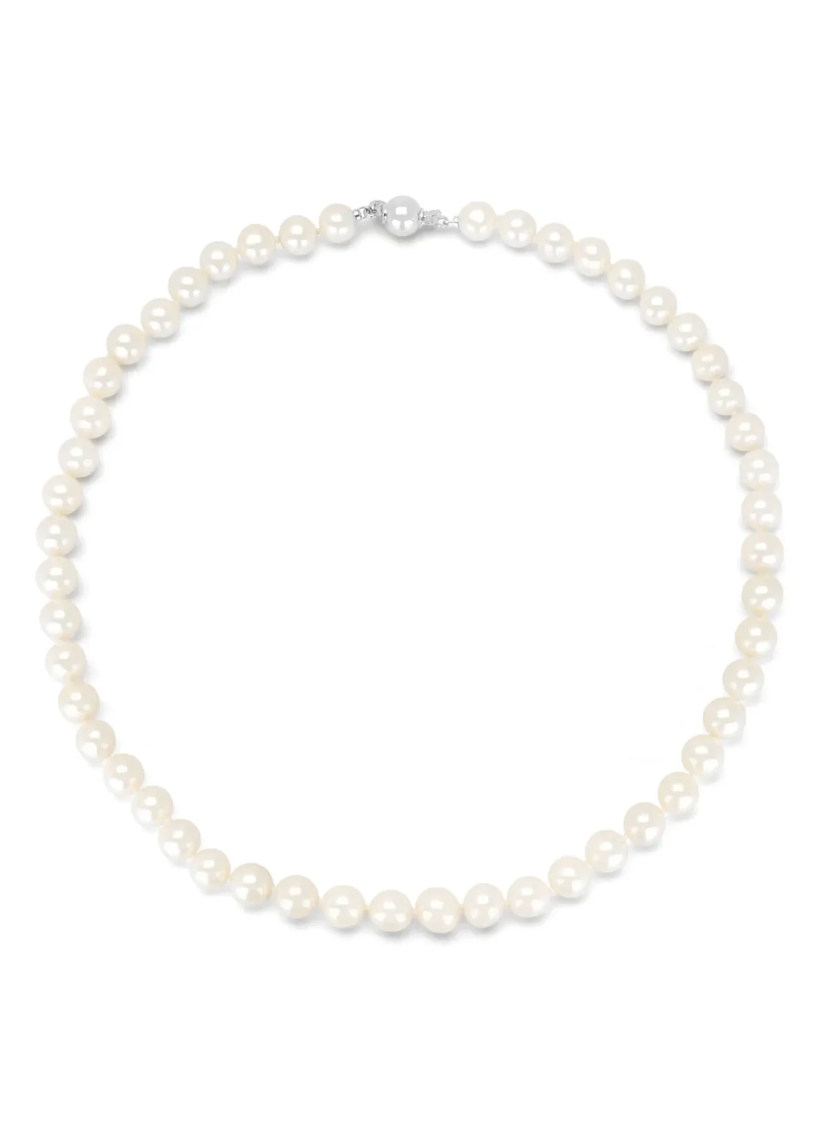 Diamond Point Witgouden Colliers|Parelkettingen<Witgouden parelketting Rivièra