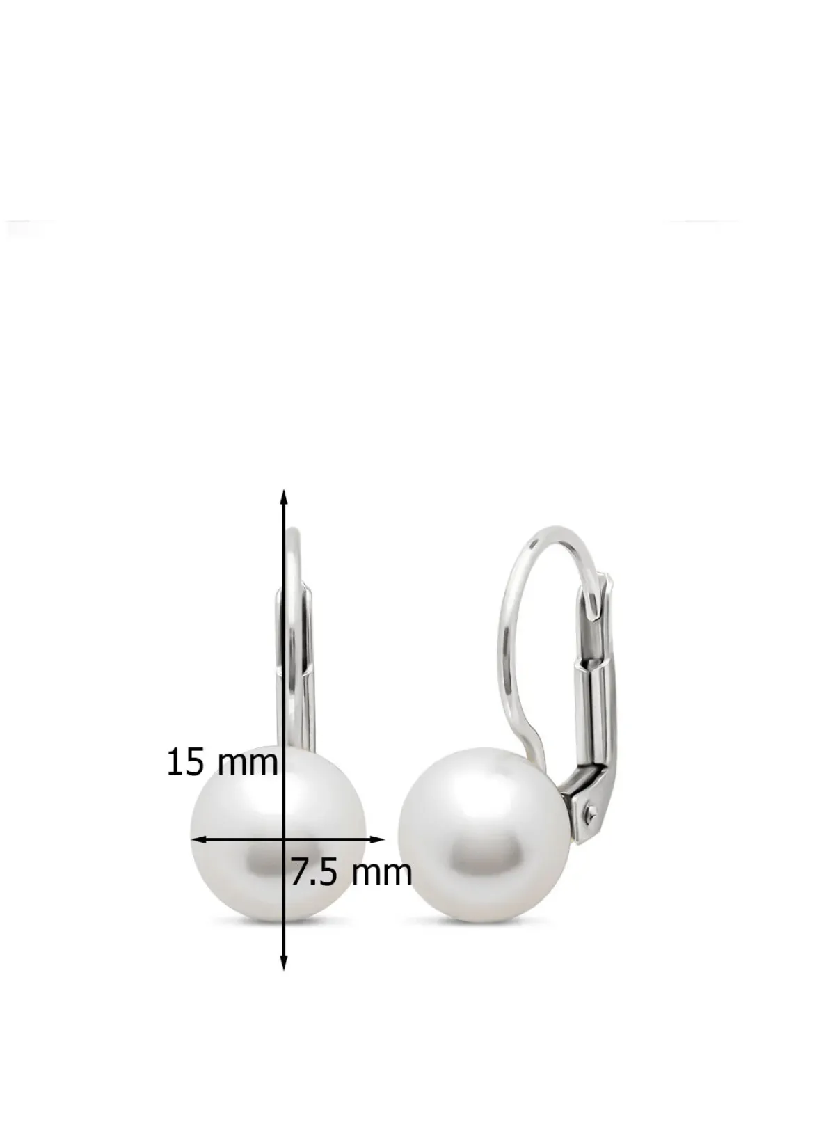 Diamond Point Witgouden Oorsieraden|Parel Oorsieraden<Witgouden parel oorsieraden Rivièra