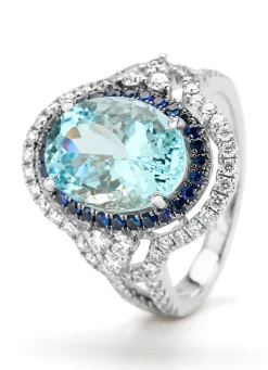 Diamond Point Witgouden Ringen|Ringen Met Kleurstenen<Witgouden ring, 4.98 ct aquamarijn, Gallery
