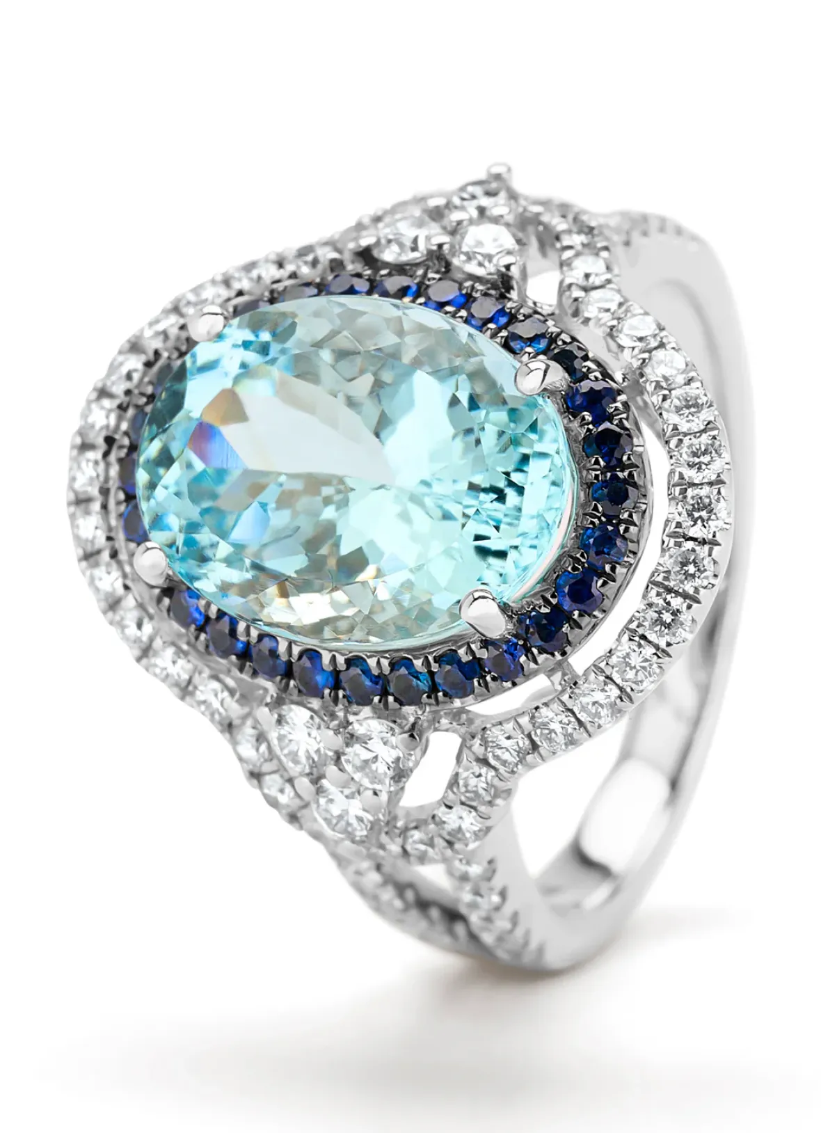 Diamond Point Witgouden Ringen|Ringen Met Kleurstenen<Witgouden ring, 4.98 ct aquamarijn, Gallery
