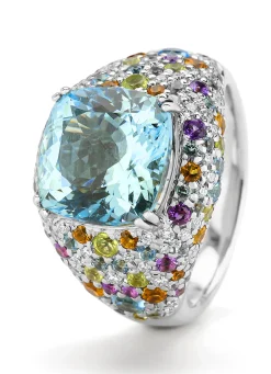 Diamond Point Witgouden Ringen|Ringen Met Kleurstenen<Witgouden ring, 5.27 ct aquamarijn, Gallery