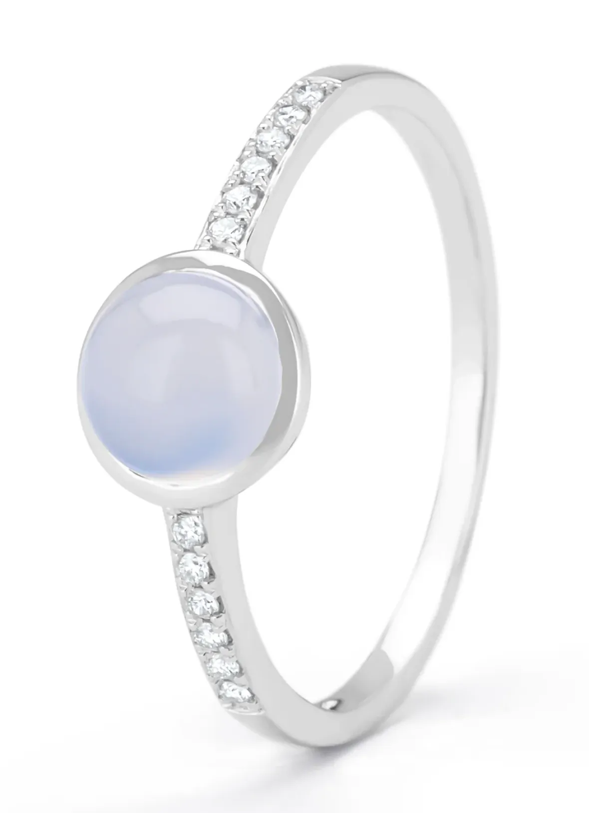 Diamond Point Witgouden Ringen|Ringen Met Kleurstenen<Witgouden ring, 0.93 ct blauwe chalcedoon, Little Drops