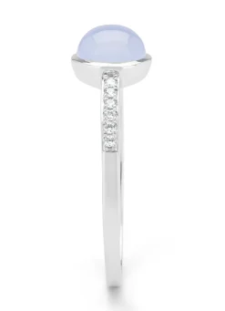 Diamond Point Witgouden Ringen|Ringen Met Kleurstenen<Witgouden ring, 0.93 ct blauwe chalcedoon, Little Drops