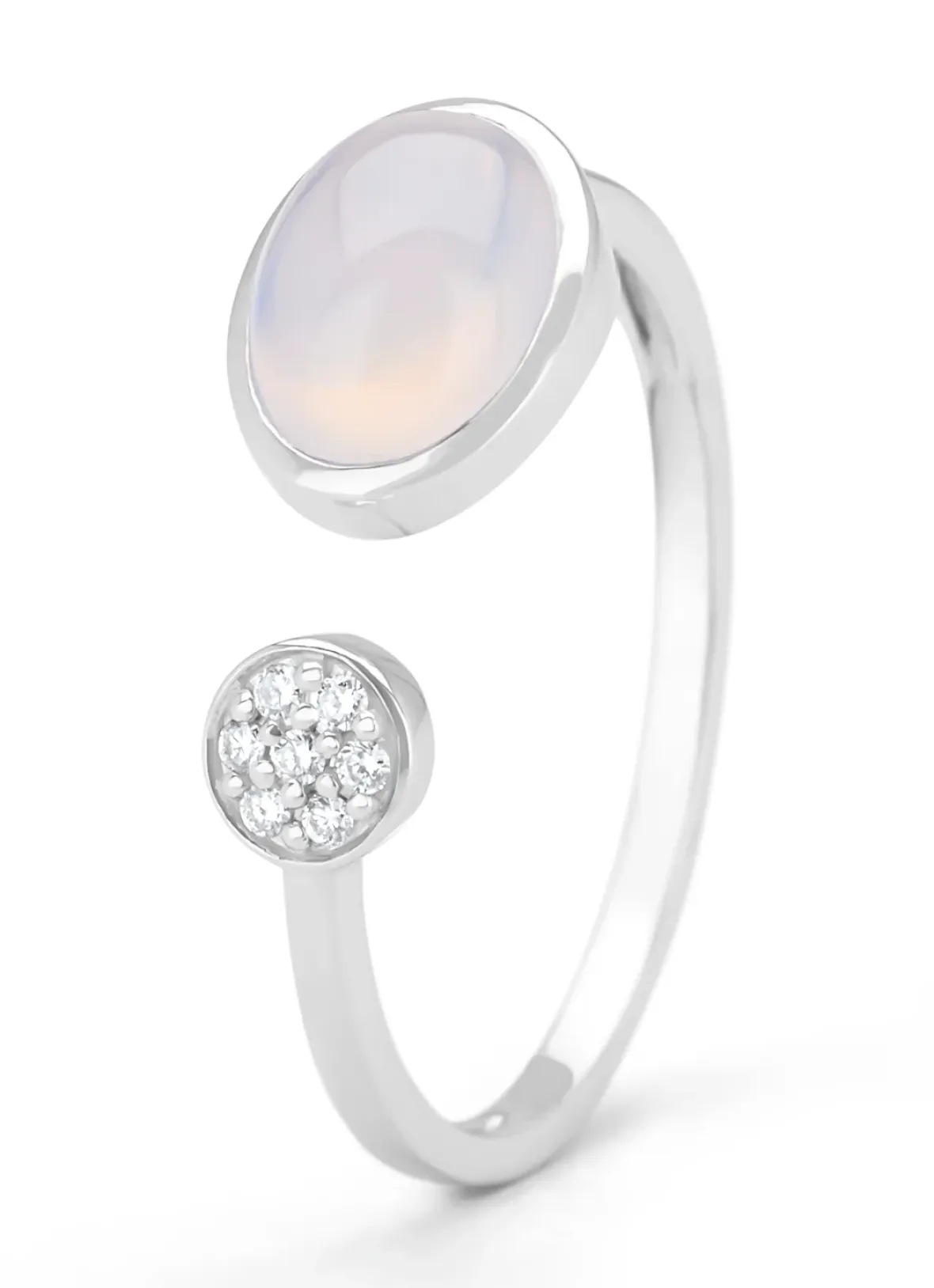 Diamond Point Witgouden Ringen|Ringen Met Kleurstenen<Witgouden ring, 1.19 ct blauwe chalcedoon, Little Drops