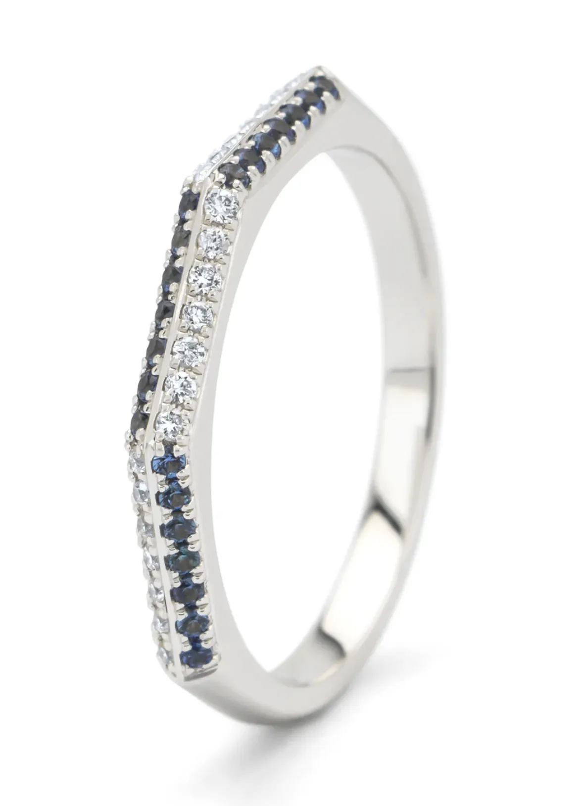 Diamond Point Witgouden Ringen|Ringen Met Kleurstenen<Witgouden ring, 0.16 ct blauwe saffier, Ensemble