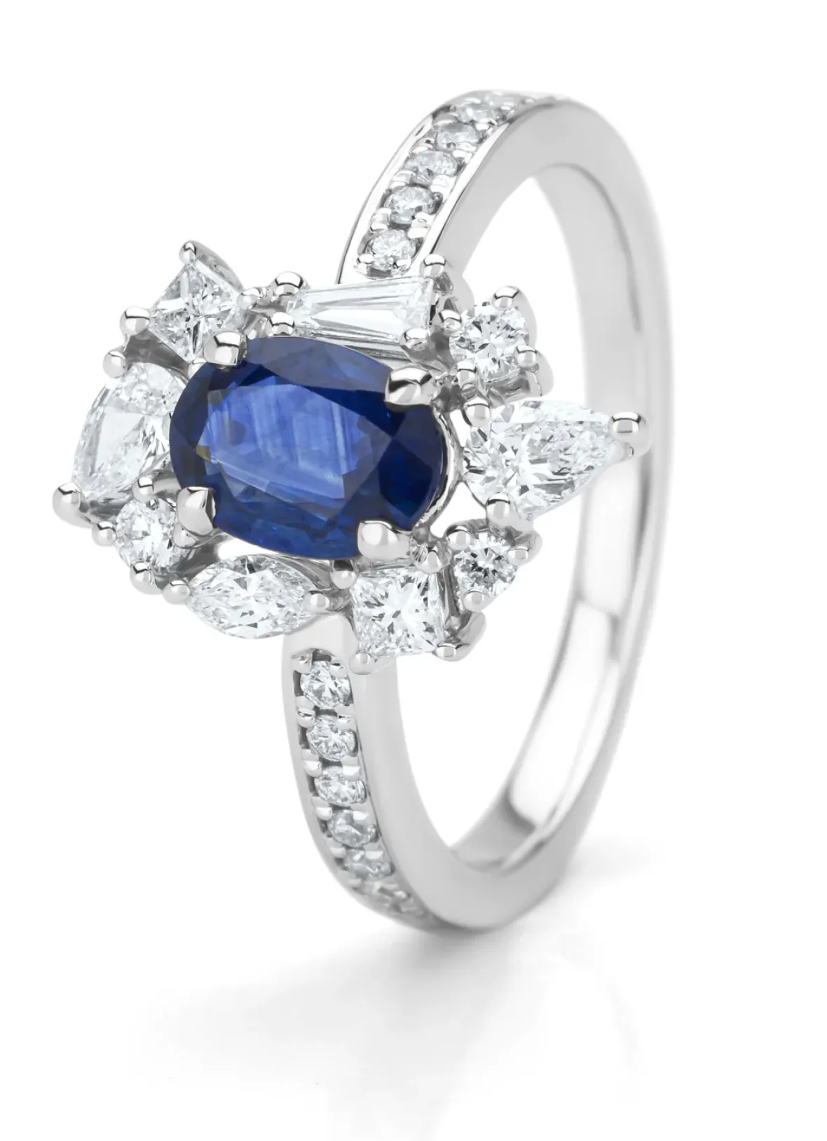 Diamond Point Witgouden Ringen|Ringen Met Kleurstenen<Witgouden ring, 0.98 ct blauwe saffier, Majestic
