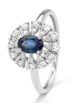 Diamond Point Witgouden Ringen|Ringen Met Kleurstenen<Witgouden ring, 0.64 ct blauwe saffier, Majestic