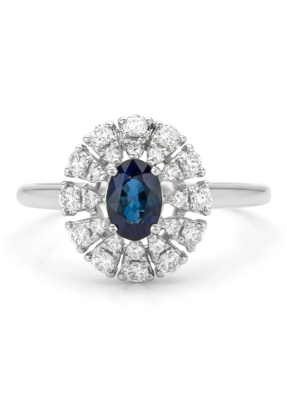 Diamond Point Witgouden Ringen|Ringen Met Kleurstenen<Witgouden ring, 0.64 ct blauwe saffier, Majestic