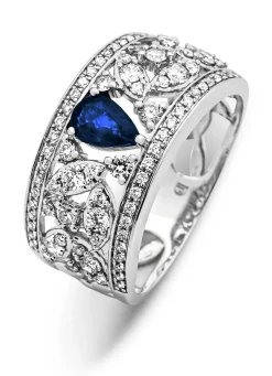 Diamond Point Witgouden Ringen|Ringen Met Kleurstenen<Witgouden ring, 0.47 ct blauwe saffier, Majestic