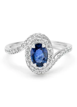 Diamond Point Witgouden Ringen|Ringen Met Kleurstenen<Witgouden ring, 0.90 ct blauwe saffier, Majestic