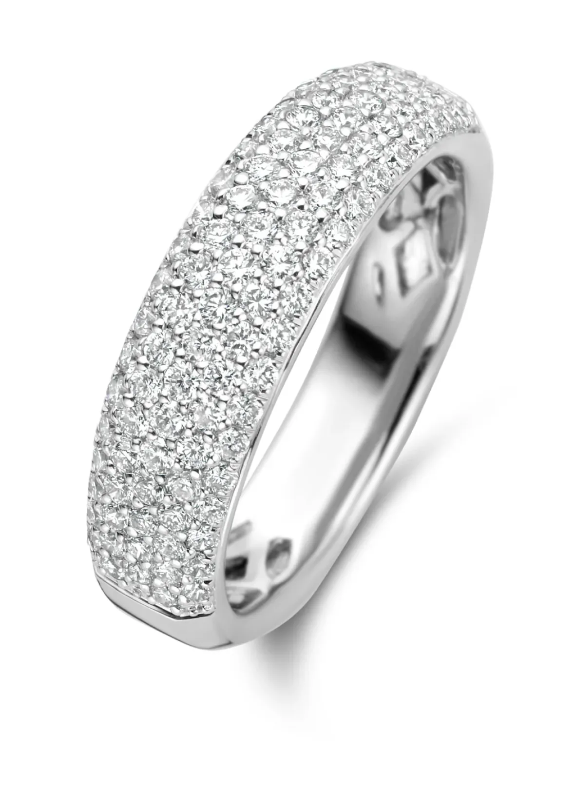 Diamond Point Witgouden Ringen|Diamanten Ringen<Witgouden ring, 0.84 ct diamant, Caviar