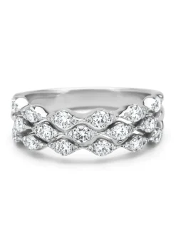 Diamond Point Witgouden Ringen|Diamanten Ringen<Witgouden ring, 0.75 ct diamant, Caviar